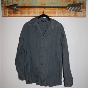 Men’s dark grey dress button down long sleeve